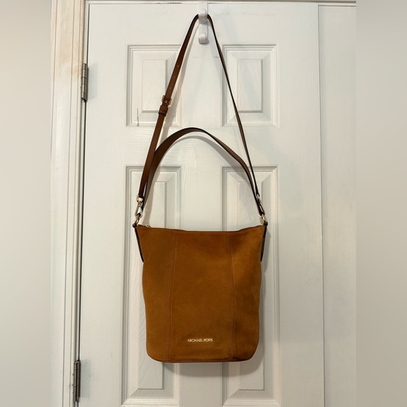 Michael Michael Kors Brooke Suede Medium Bucket Bag - Picture 1 of 15